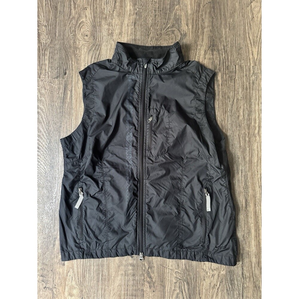 Nike Running Trail Vest Womens Large Black Lightweight Athletic Full Zip Pockets